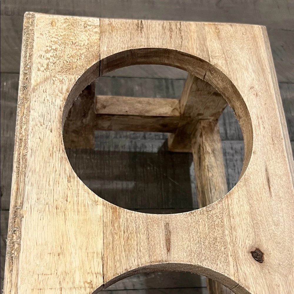 Stainless Steel Pet Feeding Bowls with Wooden Stand